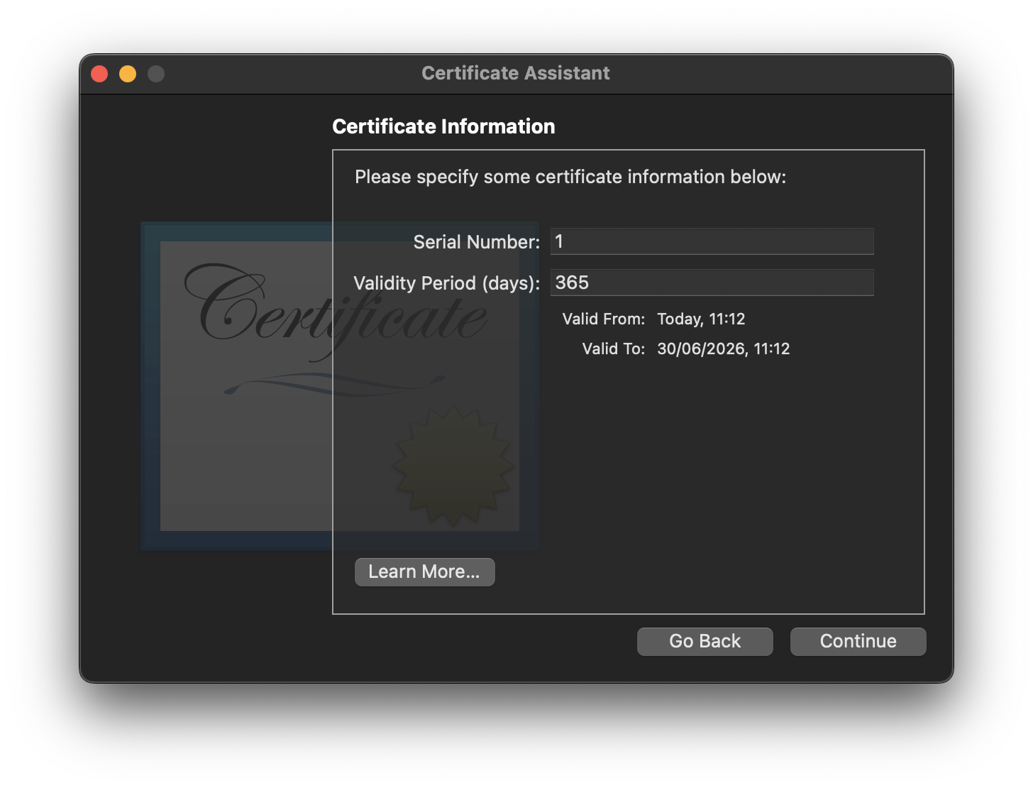 Certificate expiry